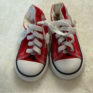 Converse All Star Canvas Red High-Top Baby Sneakers Size 5